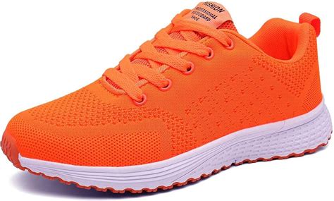 bright orange tennis shoes.